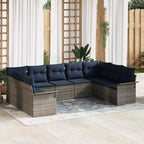 vidaXL Salon de jardin avec coussins 9 pcs Résine tressée marron