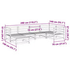 vidaXL Patio Sofa Set Modular Sofas and Footstool 6 Piece Solid Wood Pine