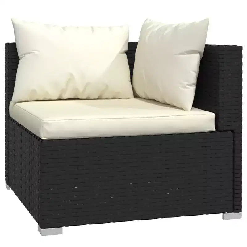 vidaXL Salon de Jardin 3 Pièces Canapé d'Angle avec Coussins Résine Tressée