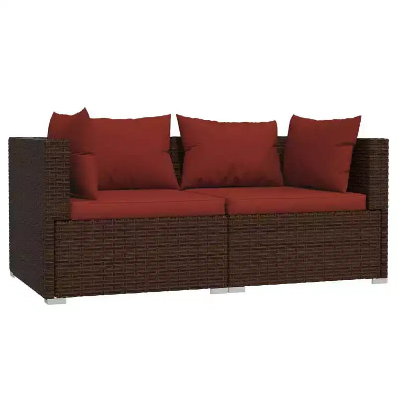 vidaXL Salon de Jardin 3 Pièces Canapé d'Angle avec Coussins Résine Tressée