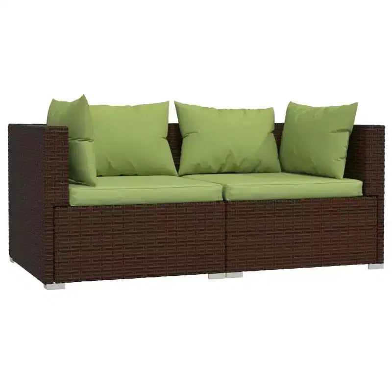 vidaXL Salon de Jardin 3 Pièces Canapé d'Angle avec Coussins Résine Tressée