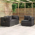vidaXL Salon de Jardin 3 Pièces Canapé d'Angle avec Coussins Résine Tressée
