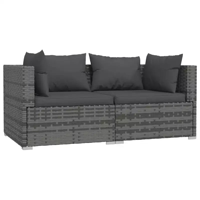 vidaXL Salon de Jardin 3 Pièces Canapé d'Angle avec Coussins Résine Tressée