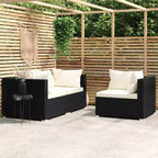 vidaXL Salon de Jardin 3 Pièces Canapé d'Angle avec Coussins Résine Tressée