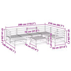 vidaXL Patio Sofa Set Modular Sofas and Outdoor Stools 8 Piece Solid Wood Pine