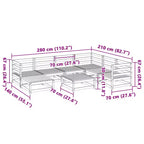 vidaXL Patio Sofa Set Modular Sofas and Outdoor Stools 8 Piece Solid Wood Pine