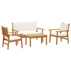 vidaXL Garden Sofa Set 4 pcs Brown 75 x 45 x 38cm Solid Acacia wood