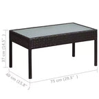 vidaXL Patio Furniture Set 5 Piece Outdoor Sofa with Coffee Table Poly Rattan