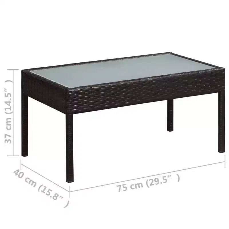 vidaXL Patio Furniture Set 5 Piece Outdoor Sofa with Coffee Table Poly Rattan