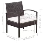 vidaXL Patio Furniture Set 5 Piece Outdoor Sofa with Coffee Table Poly Rattan