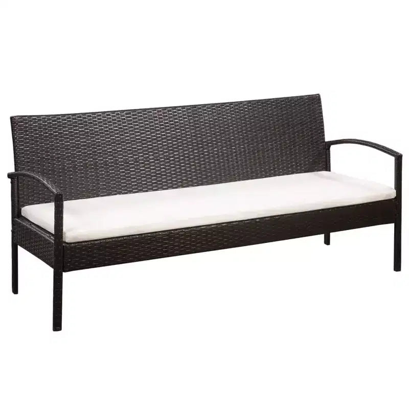 vidaXL Patio Furniture Set 5 Piece Outdoor Sofa with Coffee Table Poly Rattan