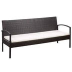 vidaXL Patio Furniture Set 5 Piece Outdoor Sofa with Coffee Table Poly Rattan