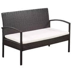 vidaXL Patio Furniture Set 5 Piece Outdoor Sofa with Coffee Table Poly Rattan
