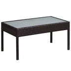 vidaXL Patio Furniture Set 5 Piece Outdoor Sofa with Coffee Table Poly Rattan