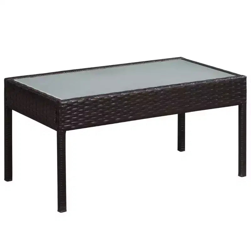 vidaXL Patio Furniture Set 5 Piece Outdoor Sofa with Coffee Table Poly Rattan