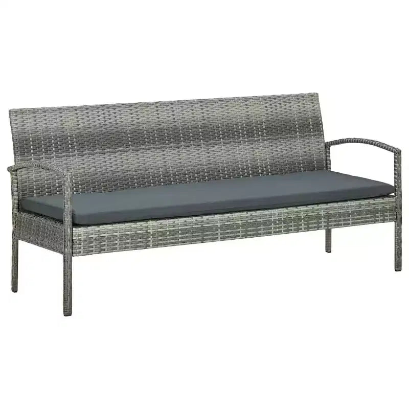vidaXL Patio Furniture Set 5 Piece Outdoor Sofa with Coffee Table Poly Rattan