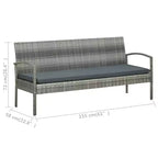 vidaXL Patio Furniture Set 5 Piece Outdoor Sofa with Coffee Table Poly Rattan