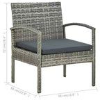 vidaXL Patio Furniture Set 5 Piece Outdoor Sofa with Coffee Table Poly Rattan