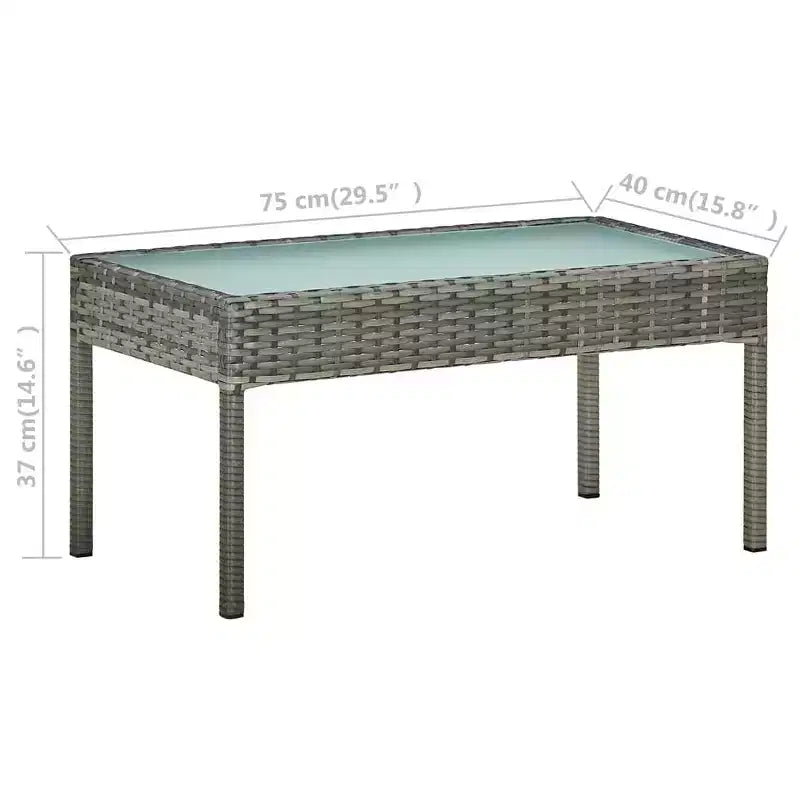 vidaXL Patio Furniture Set 5 Piece Outdoor Sofa with Coffee Table Poly Rattan