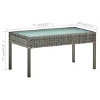 vidaXL Patio Furniture Set 5 Piece Outdoor Sofa with Coffee Table Poly Rattan
