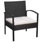 vidaXL Patio Furniture Set 5 Piece Outdoor Sofa with Coffee Table Poly Rattan