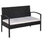 vidaXL Patio Furniture Set 5 Piece Outdoor Sofa with Coffee Table Poly Rattan