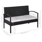 vidaXL Patio Furniture Set 5 Piece Outdoor Sofa with Coffee Table Poly Rattan