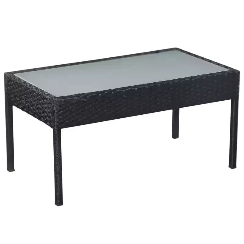 vidaXL Patio Furniture Set 5 Piece Outdoor Sofa with Coffee Table Poly Rattan