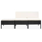 vidaXL Patio Furniture Set 3 Piece Sectional Sofa with Coffee Table Rattan