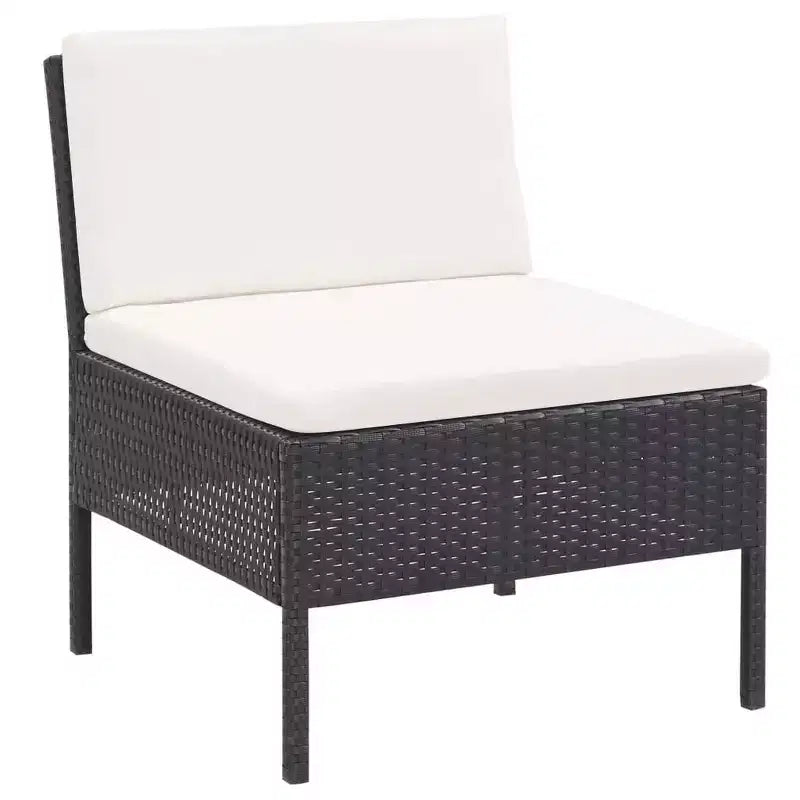 vidaXL Patio Furniture Set 3 Piece Sectional Sofa with Coffee Table Rattan