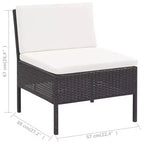 vidaXL Patio Furniture Set 3 Piece Sectional Sofa with Coffee Table Rattan