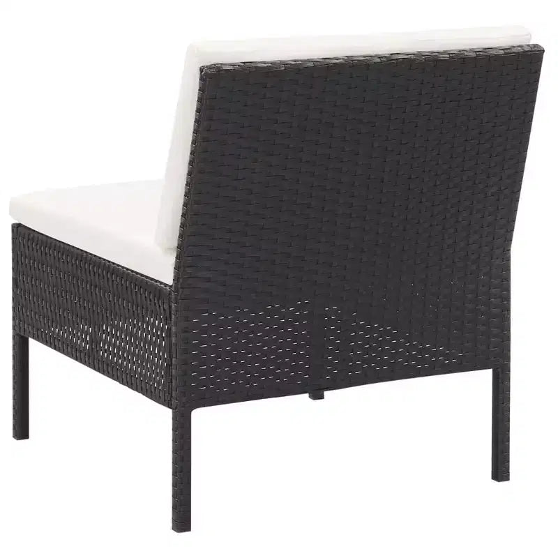 vidaXL Patio Furniture Set 3 Piece Sectional Sofa with Coffee Table Rattan