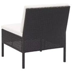 vidaXL Patio Furniture Set 3 Piece Sectional Sofa with Coffee Table Rattan