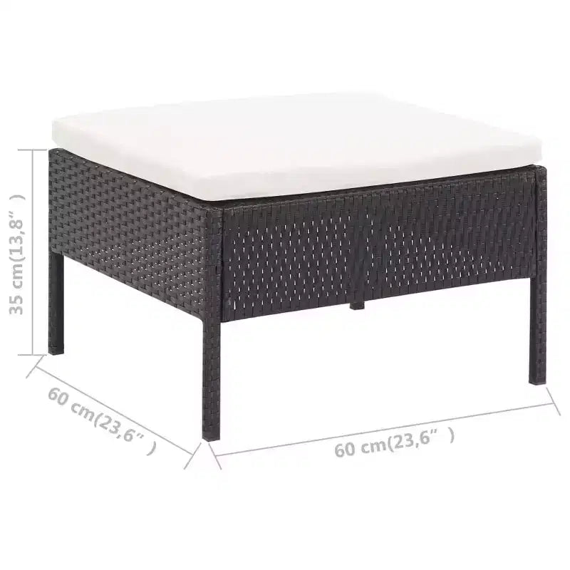 vidaXL Patio Furniture Set 3 Piece Sectional Sofa with Coffee Table Rattan
