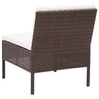 vidaXL Patio Furniture Set 3 Piece Sectional Sofa with Coffee Table Rattan