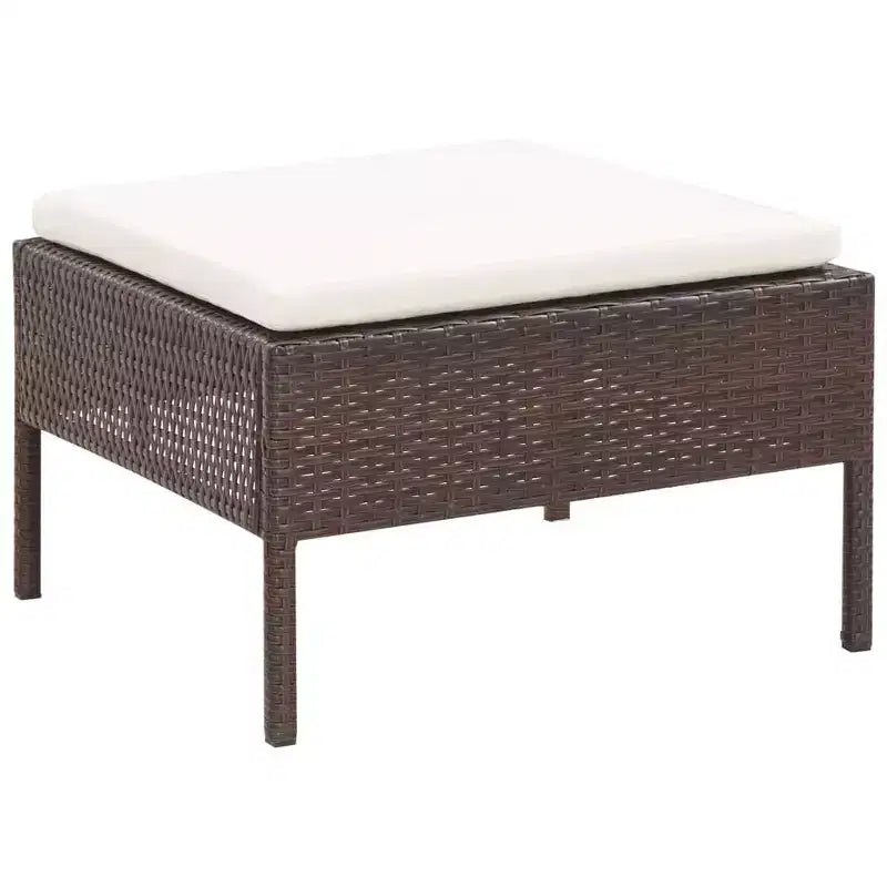vidaXL Patio Furniture Set 3 Piece Sectional Sofa with Coffee Table Rattan