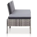 vidaXL Patio Furniture Set 3 Piece Sectional Sofa with Coffee Table Rattan