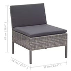 vidaXL Patio Furniture Set 3 Piece Sectional Sofa with Coffee Table Rattan