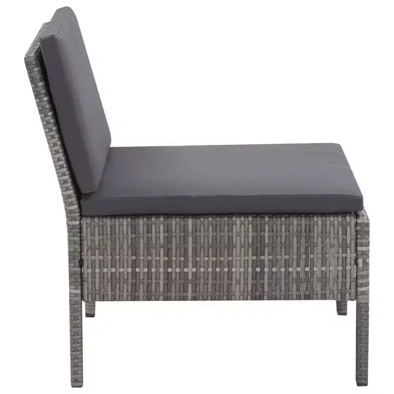 vidaXL Patio Furniture Set 3 Piece Sectional Sofa with Coffee Table Rattan
