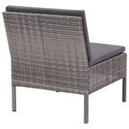 vidaXL Patio Furniture Set 3 Piece Sectional Sofa with Coffee Table Rattan