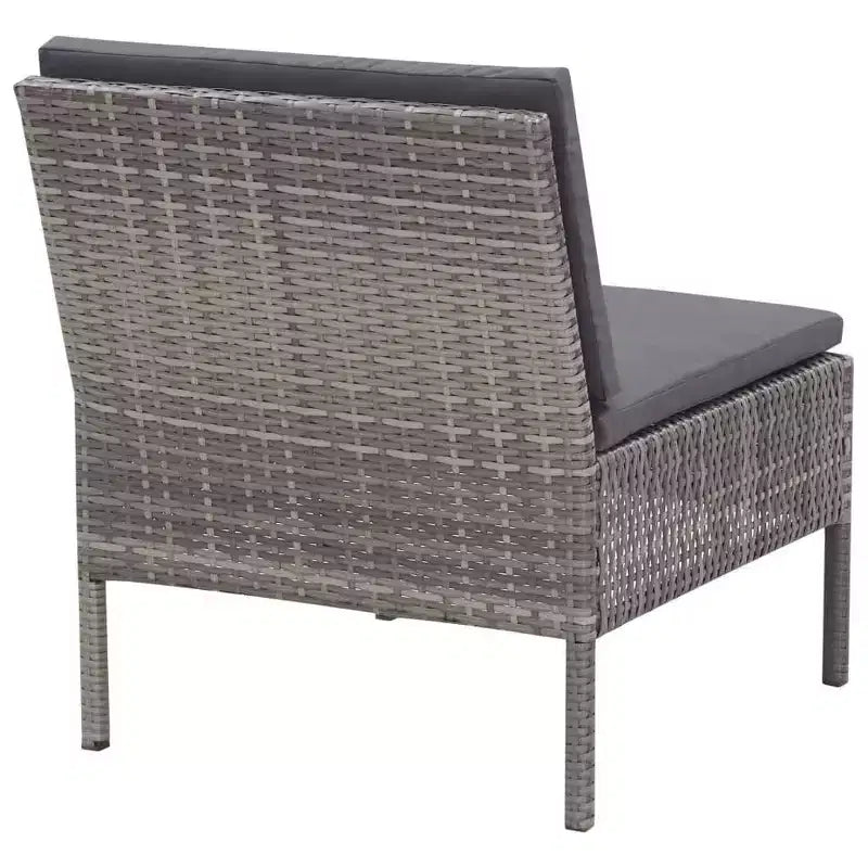 vidaXL Patio Furniture Set 3 Piece Sectional Sofa with Coffee Table Rattan
