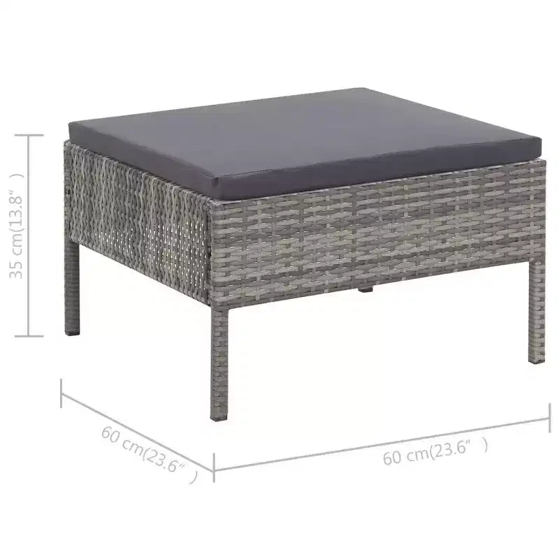 vidaXL Patio Furniture Set 3 Piece Sectional Sofa with Coffee Table Rattan
