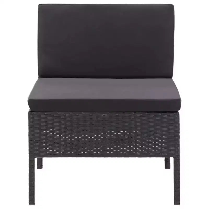 vidaXL Patio Furniture Set 3 Piece Sectional Sofa with Coffee Table Rattan