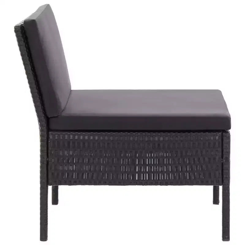 vidaXL Patio Furniture Set 3 Piece Sectional Sofa with Coffee Table Rattan