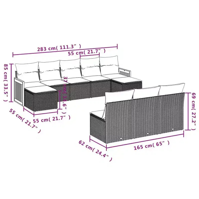 vidaXL Patio Sofa Set - Multiple Colors and Models