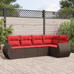 vidaXL Garden Sofa Set with Cushions Poly Rattan