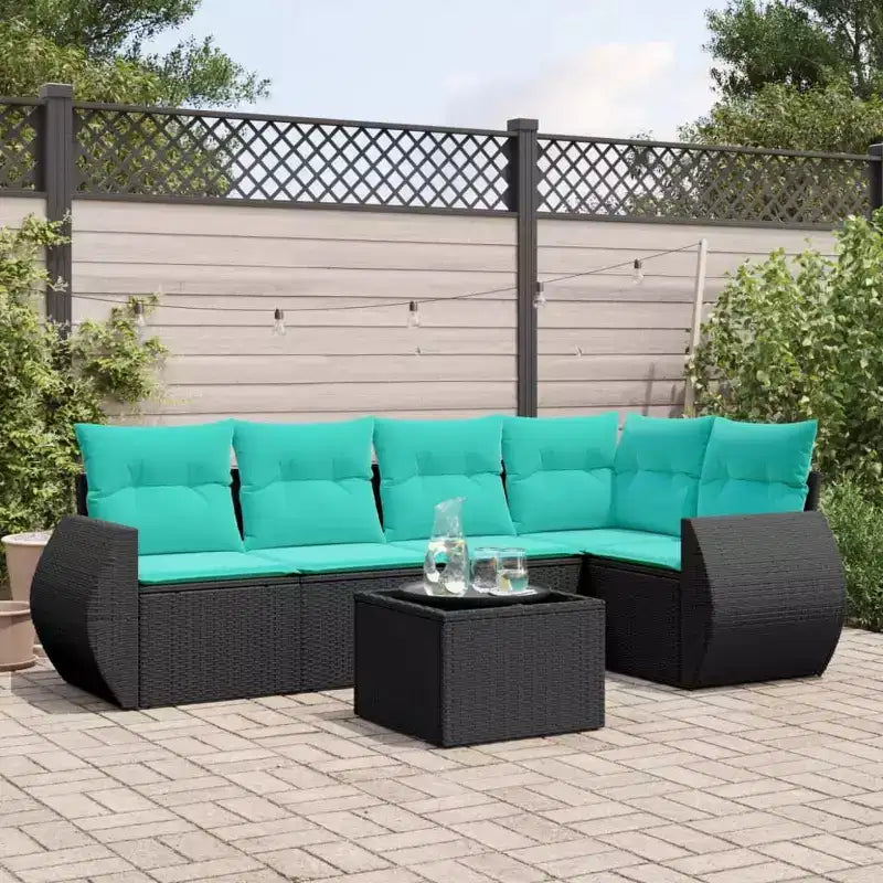 vidaXL Garden Sofa Set with Cushions Poly Rattan