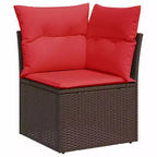 vidaXL Garden Sofa Set with Cushions Poly Rattan
