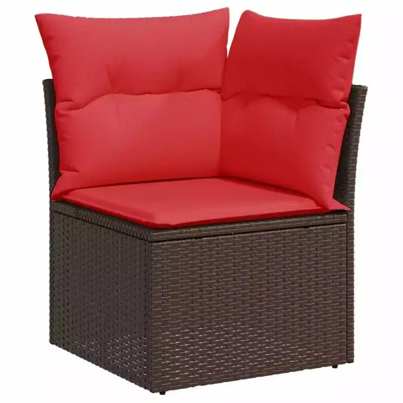 vidaXL Garden Sofa Set with Cushions Poly Rattan