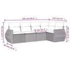 vidaXL Garden Sofa Set with Cushions Poly Rattan